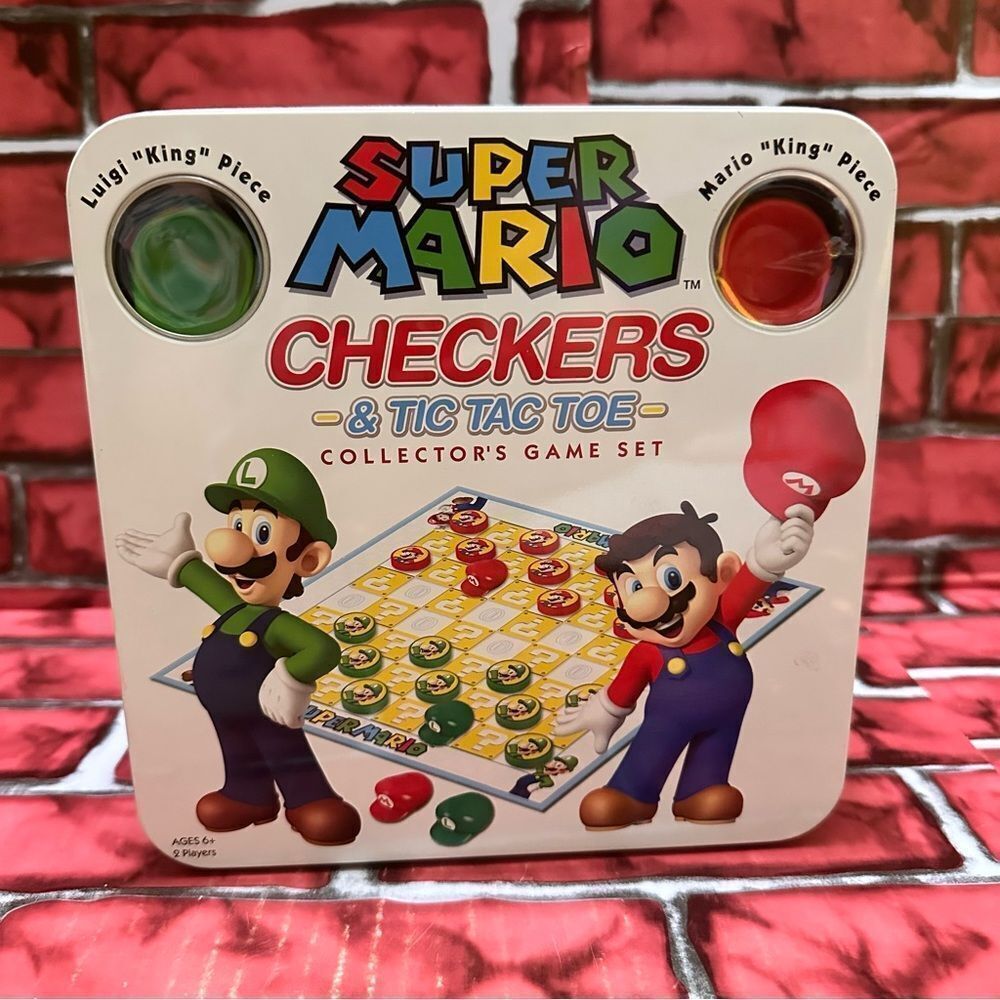 Nintendo Super Mario Checkers Tic Tac Toe Board Game